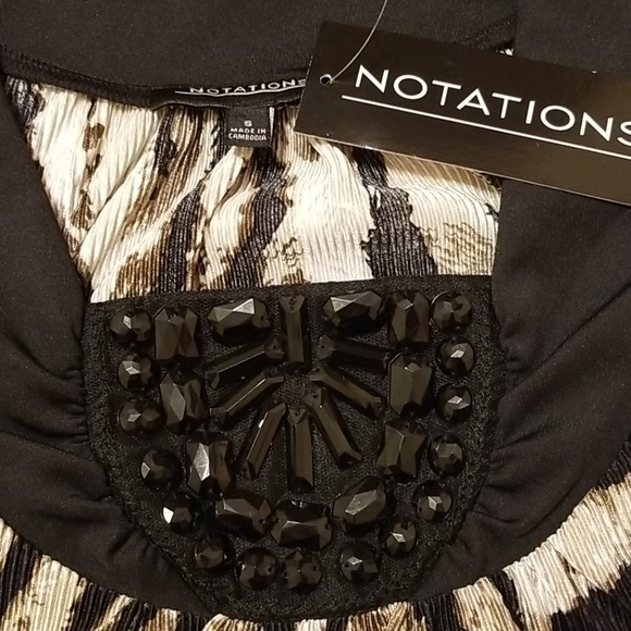 NWT Notations Animal print beaded top Size small - Picture 4 of 4